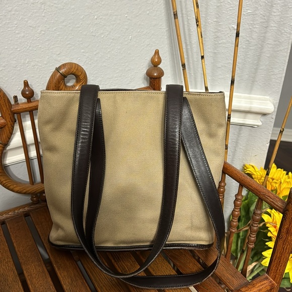 Coach 6134 Greenwich 90s minimalist vintage khaki and mahogany leather shoulder - Picture 1 of 11